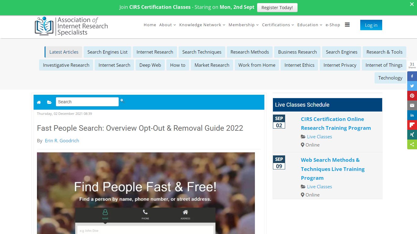 Fast People Search: Overview Opt-Out & Removal Guide 2022 - AOFIRS